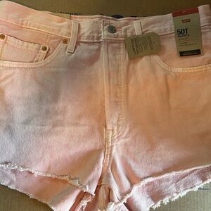 Levi's Pink Jean Shorts Distressed Cut-Off Style